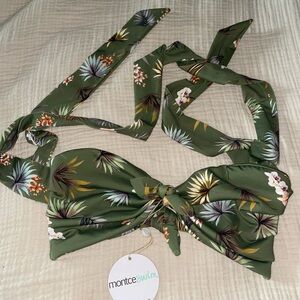 Monte Swim Green Floral Bikini Top